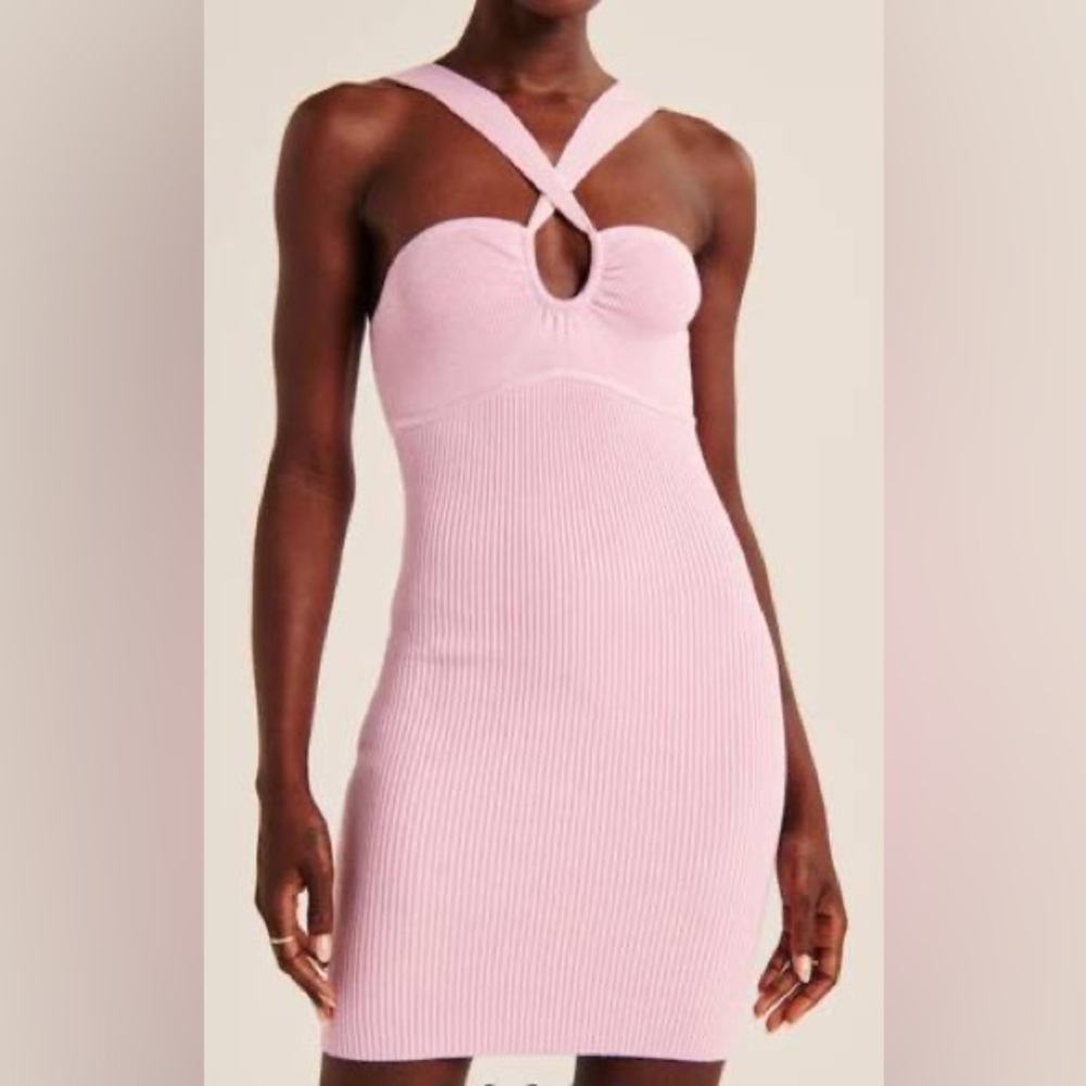 Abercrombie & Fitch criss cross halter strap mini dress - Picture 3 of 9